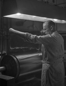 A working day at a printing office, Germany 1930s. A working day at a printing office, Germany 1930s.