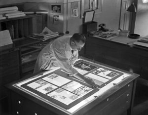 A working day at a printing office, Germany 1930s. A working day at a printing office, Germany 1930s.