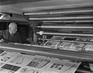 A working day at a printing office, Germany 1930s. A working day at a printing office, Germany 1930s.