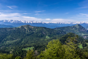 Germany, Bavaria, Bavarian alps, Jachenau, view of the summit of the Benediktenwand on the Karwendelgebirge Germany, Bavaria, Bavarian alps, Jachenau, view of the summit of the Benediktenwand on the Karwendelgebirge