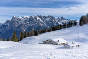 Europa, Österreich, Berchtesgadener Alpen, Salzburg, Werfen, Ostpreussenhütte, Blühnteckalm vor der Kulisse des Tennengebirges Europa, Österreich, Berchtesgadener Alpen, Salzburg, Werfen, Ostpreussenhütte, Blühnteckalm vor der Kulisse des Tennengebirges