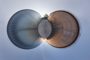 Little planet, building Stihl gallery, Waiblingen, Rems-Murr-Kreis, Baden-Wuerttemberg, Germany Little planet, building Stihl gallery, Waiblingen, Rems-Murr-Kreis, Baden-Wuerttemberg, Germany