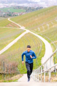 Man, 21 years old, jogging on Kappelberg, Remstal, Baden-Württemberg, Germany Man, 21 years old, jogging on Kappelberg, Remstal, Baden-Württemberg, Germany
