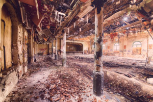derelict event hall in a former restaurant derelict event hall in a former restaurant