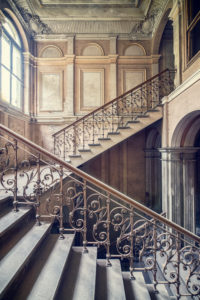 Stairwell in an abandoned villa Stairwell in an abandoned villa