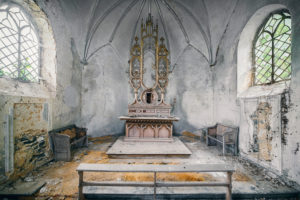 abandoned chapel on the roadside somewhere in Belgium abandoned chapel on the roadside somewhere in Belgium