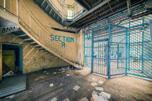 Cell block in a disused prison Cell block in a disused prison