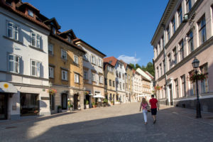Street in Ljubljana's city center Street in Ljubljana's city center