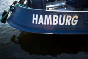 Hamburg lettering on a boat Hamburg lettering on a boat