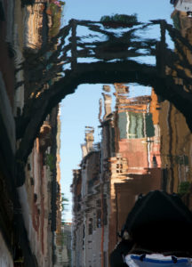 Water reflection in a canal in Venice, Italy Water reflection in a canal in Venice, Italy