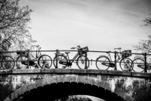 Amsterdam: bicycles on a canal bridge Amsterdam: bicycles on a canal bridge