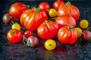 Close-up of different types of tomatoes Close-up of different types of tomatoes