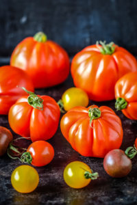 Close-up of different types of tomatoes Close-up of different types of tomatoes