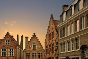 Classic building facades in the Belgian city of Bruges Classic building facades in the Belgian city of Bruges