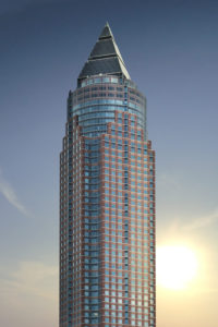The Messeturm in Frankfurt, Hesse, Germany, Europe The Messeturm in Frankfurt, Hesse, Germany, Europe