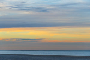 Impressionist colored sky on the North Sea near Renesse, Netherlands Impressionist colored sky on the North Sea near Renesse, Netherlands