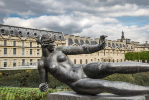 One of 18 bronze statues of Maillol in the Jardin des Tuileries, Paris One of 18 bronze statues of Maillol in the Jardin des Tuileries, Paris