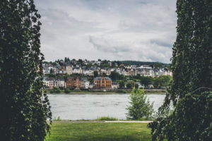 View of the Rhine bank in Koblenz View of the Rhine bank in Koblenz