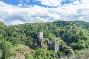 View of the Niederburg in Manderscheid (Eifel). View of the Niederburg in Manderscheid (Eifel).