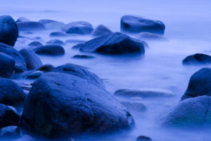 blue hour, Baltic coast close Lohme, Jasmund National Park, Rügen, Mecklenburg-Western Pomerania, Germany blue hour, Baltic coast close Lohme, Jasmund National Park, Rügen, Mecklenburg-Western Pomerania, Germany