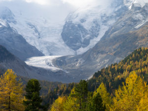 Morteratsch glacier in autumn, Graubünden, Switzerland Morteratsch glacier in autumn, Graubünden, Switzerland