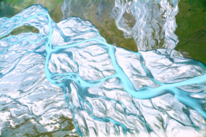 Abstract aerial view of a river bed in New Zeland, Franz josef glacia Abstract aerial view of a river bed in New Zeland, Franz josef glacia