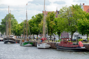 View of the Holstenhafen, Lübeck, Schleswig-Holstein, Germany View of the Holstenhafen, Lübeck, Schleswig-Holstein, Germany