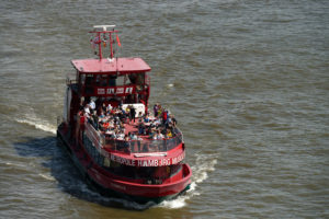 Excursion boat on the Norderelbe in the Port of Hamburg, Hamburg, Elbe, Hanseatic City, Port of Hamburg, Germany Excursion boat on the Norderelbe in the Port of Hamburg, Hamburg, Elbe, Hanseatic City, Port of Hamburg, Germany