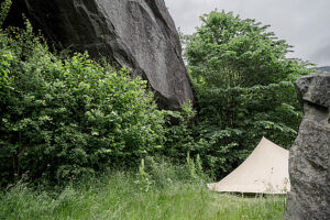 Hidden tent camp in Norway