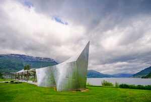 Futuristic toilet facility in Norway