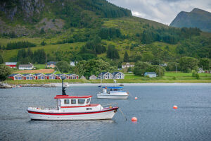 Fishing boat in a bay in Norway