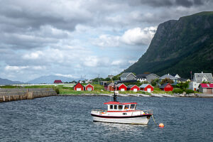 Fishing boat in a bay in Norway
