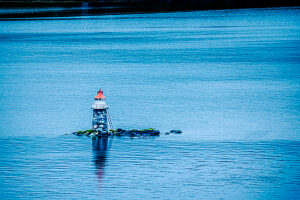 Leuct tower on a small island