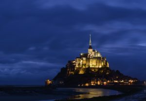 France, Lower Normandy, Manche, Mont Saint Michel by night, France, Lower Normandy, Manche, Mont Saint Michel by night,