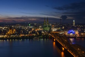 Germany, North Rhine-Westphalia, view of Cologne at night, Germany, North Rhine-Westphalia, view of Cologne at night,