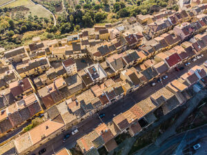 Old houses and caves built in tuff in Sperlinga (Enna), Sicily, Italy.