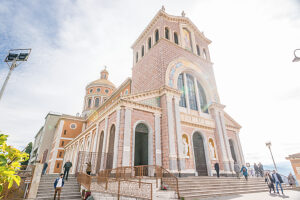 The pilgrimage church with the famous Black Madonna of Tindari (Messina), Sicily, Italy, is located on a mountain.