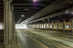 A railroad underpass in the inner city of Hanover, Lower Saxony, Germany. A railroad underpass in the inner city of Hanover, Lower Saxony, Germany.