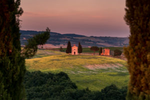Europe, Italy, Val d'Orcia, Cappella Madonna di Vitaleta, Chapel, Tuscany, San Quirico d'Orcia, Province of Siena, Europe, Italy, Val d'Orcia, Cappella Madonna di Vitaleta, Chapel, Tuscany, San Quirico d'Orcia, Province of Siena,