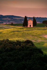Europe, Italy, Val d'Orcia, Cappella Madonna di Vitaleta, Chapel, Tuscany, San Quirico d'Orcia, Province of Siena, Europe, Italy, Val d'Orcia, Cappella Madonna di Vitaleta, Chapel, Tuscany, San Quirico d'Orcia, Province of Siena,