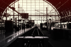 An incoming express of the Deutsche Bahn in the central station of Frankfurt, An incoming express of the Deutsche Bahn in the central station of Frankfurt,