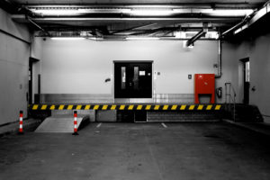 Loading ramp of a commercial building with fire safety equipment Loading ramp of a commercial building with fire safety equipment