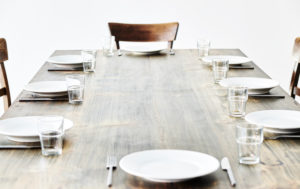 laid table, plate, cutlery and glasses laid table, plate, cutlery and glasses