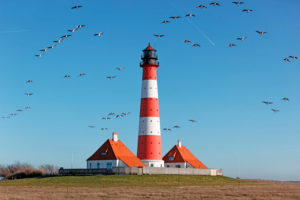 Westerhever lighthouse, North Frisia, Schleswig-Holstein, Germany Westerhever lighthouse, North Frisia, Schleswig-Holstein, Germany