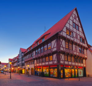 Göttingen old town in the blue hour, Lower Saxony, Germany Göttingen old town in the blue hour, Lower Saxony, Germany
