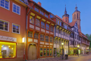 Göttingen old town in the blue hour, Lower Saxony, Germany Göttingen old town in the blue hour, Lower Saxony, Germany