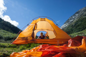 Camping in the Fundustal, Ötztal, Tyrol, Austria