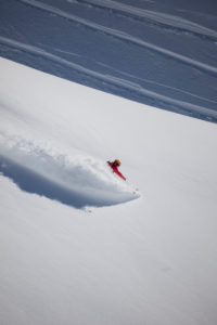 Tiefschneeabfahrt von der Rosshütte, bei Seefeld, Karwendel, Tirol, Österreich Tiefschneeabfahrt von der Rosshütte, bei Seefeld, Karwendel, Tirol, Österreich