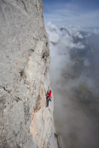 Climbing at the Zuestoll, The Churfirsten Mountains, Appenzeller Land, Canton St. Gallen, Switzerland