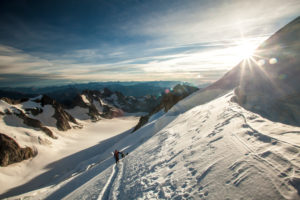 Series on barre des ecrins, group of mountaineers at sunrise, accending the glacier barre du ecrins, at sunrise, dawn, glacier blanc, des ecrins, alps, france Series on barre des ecrins, group of mountaineers at sunrise, accending the glacier barre du ecrins, at sunrise, dawn, glacier blanc, des ecrins, alps, france